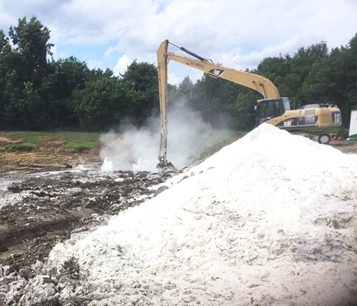Crane performing remediation